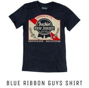 TRUE JERSEY Blue Ribbon New Jersey short sleeve graphic tee Med. Garden State NJ